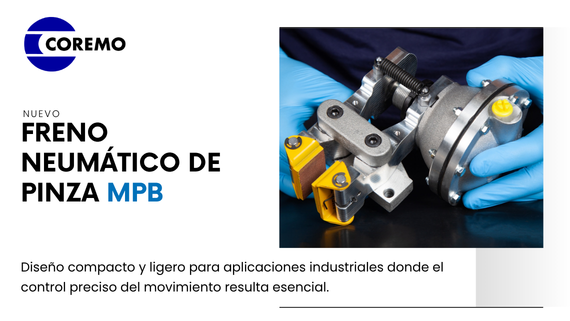 Freno neumático de pinza MPB para aplicaciones industriales de bajo par. COREMO- HERREKOR SLU