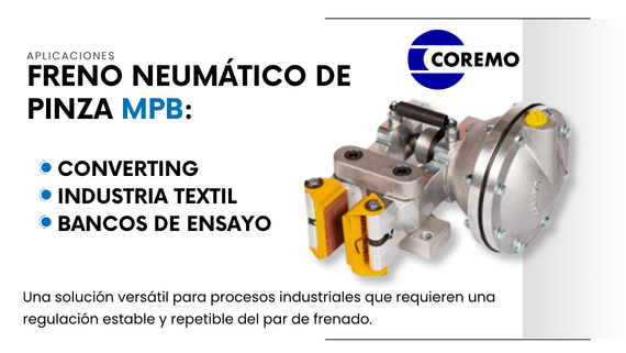 Freno neumático de pinza MPB para aplicaciones que requieren un control preciso del movimiento y un diseño compacto. COREMO- HERREKOR SLU