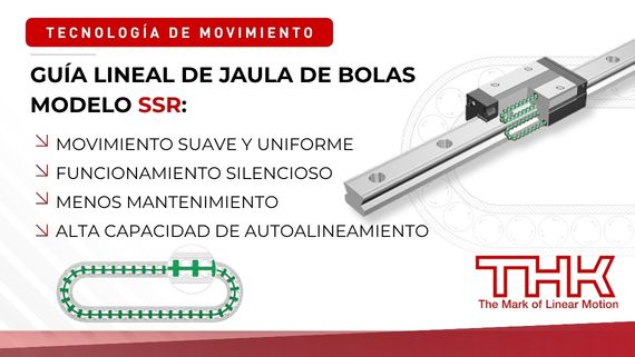 ¿Qué ventajas aporta la tecnología de jaula de bolas en las guías lineales THK SSR?