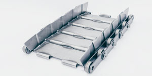 Banda metálica paso 152,4 mm en, Cintas transportadoras de placas articuladas