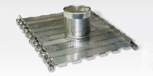 Banda inoxidable paso 38,1 mm en, Cintas transportadoras de placas articuladas