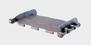 Banda inoxidable paso 63 mm en, Cintas transportadoras de placas articuladas